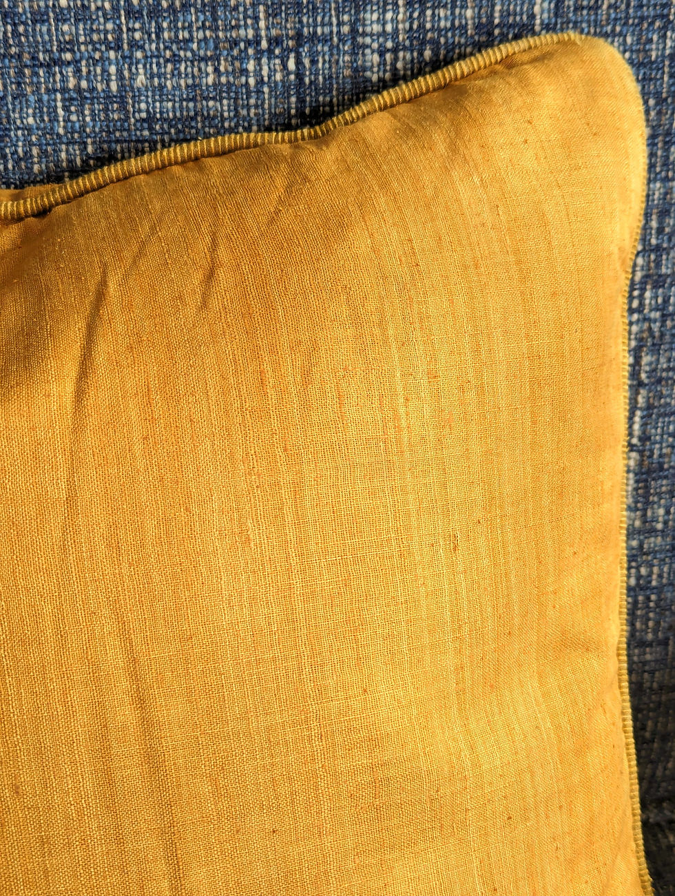 Thumbnail: Crate and Barrel Hayward Throw Pillow Cover Tuscan Gold 18" Feather Insert