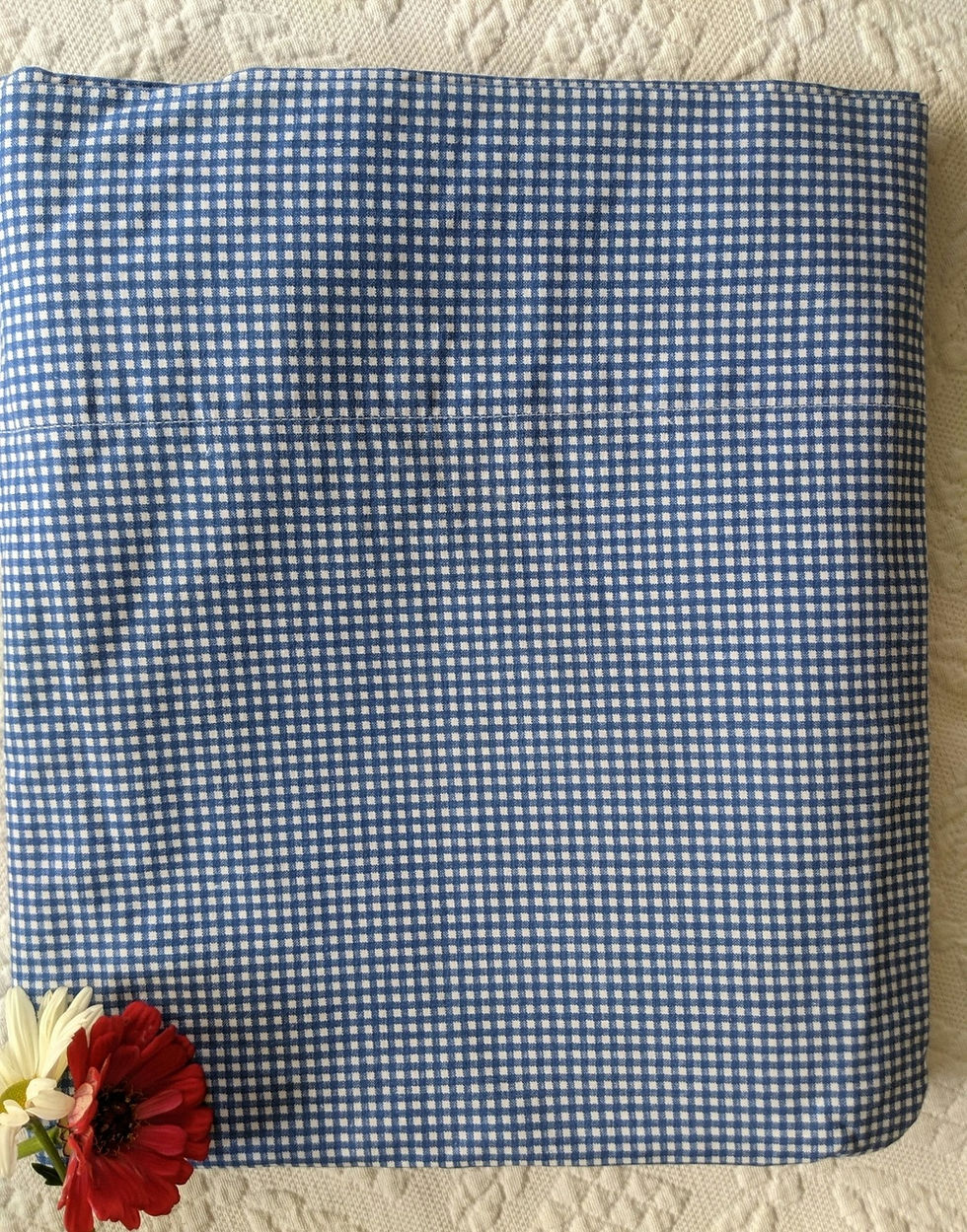 Ralph Lauren Blue Gingham Twin Sheet Set 3 Piece Like New!