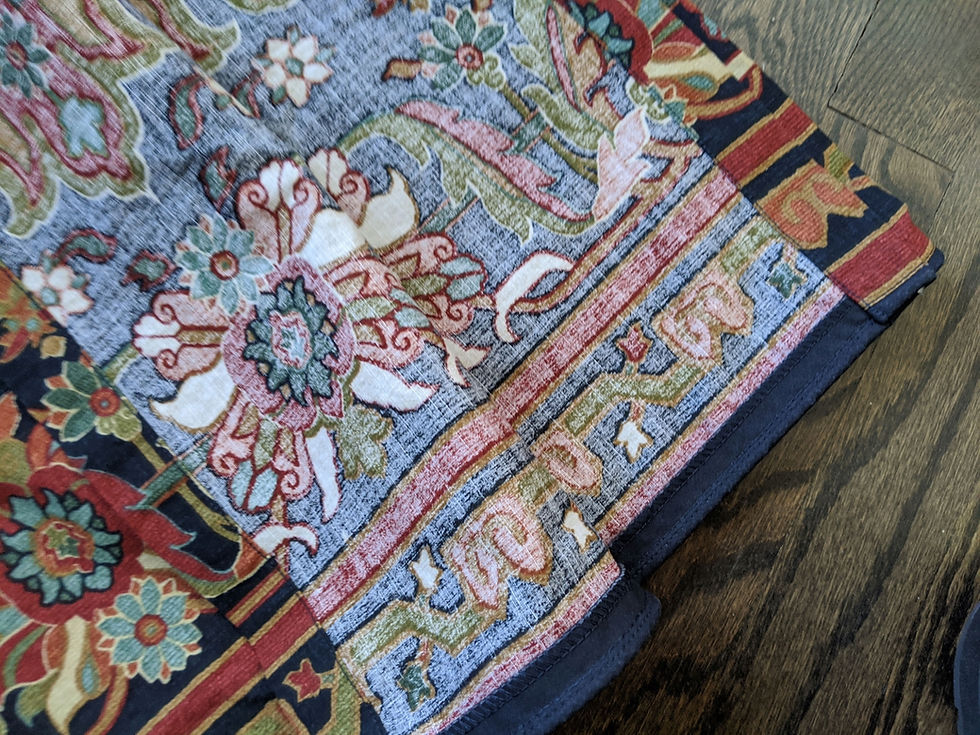 Thumbnail: CHAPS Ralph Lauren Brompton Hall Valance Navy Print 17 x 78