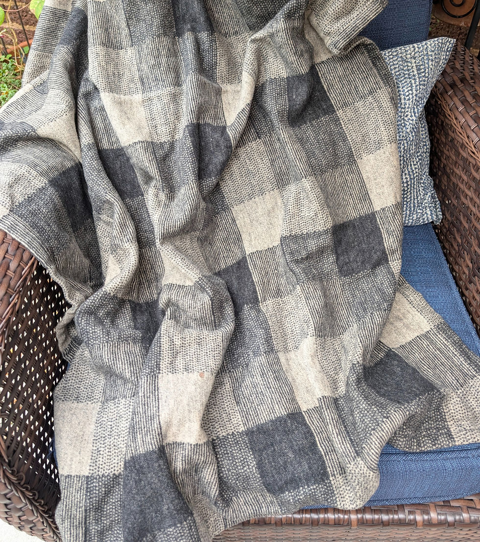 Pendleton Throw Blanket Gray Neutral Plaid 50in x 60in Germany Cotton Blend