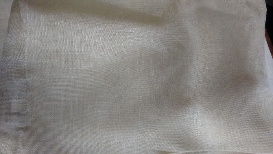 Thumbnail: Pottery Barn Linen Sheer Panel Drape White Pole Top 96x54in