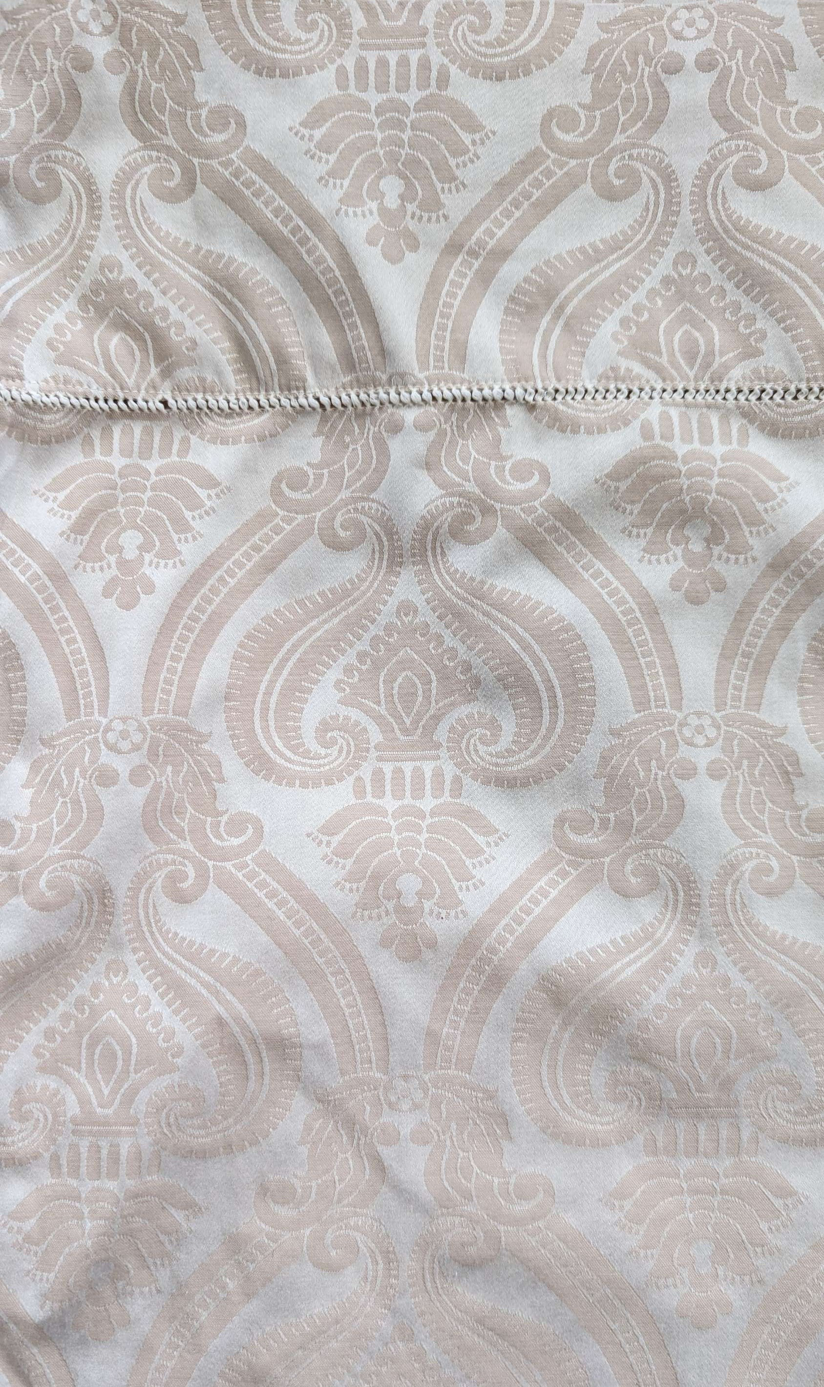 SFERRA Fine Linens Queen Flat Cotton Damask Tan Sheet Italian Case