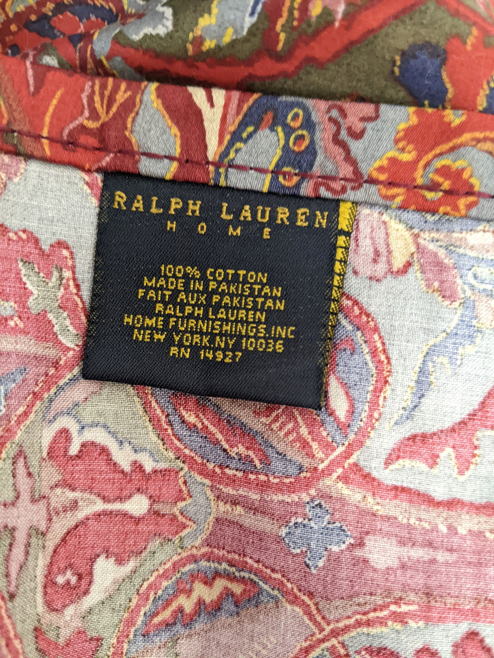 Thumbnail: Ralph Lauren Galahad Paisley Twin Flat Sheet Guinevere Medieval Aragon