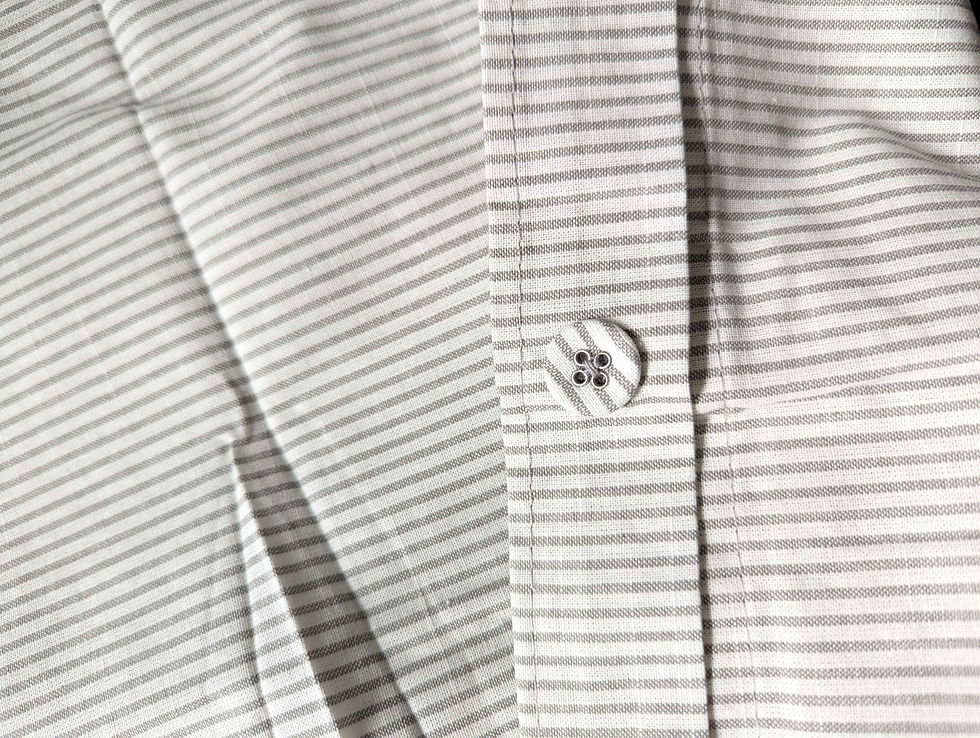 Thumbnail: Ikea Bergpalm Queen Full Duvet Cover Sham Pair Ticking Stripe Cotton New