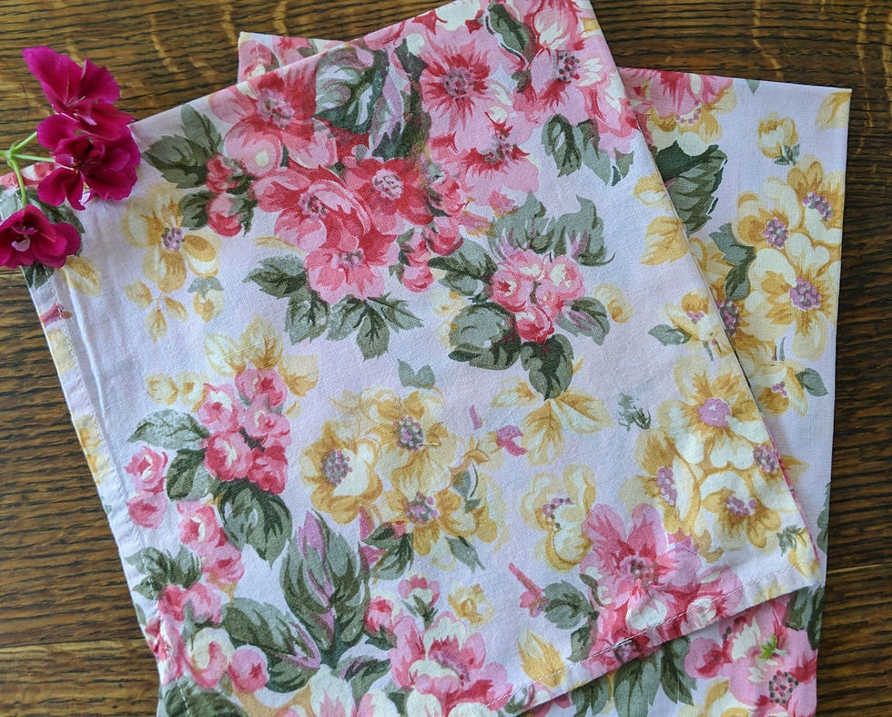 April Cornell Tablecloths Napkins Chickadee Vintage