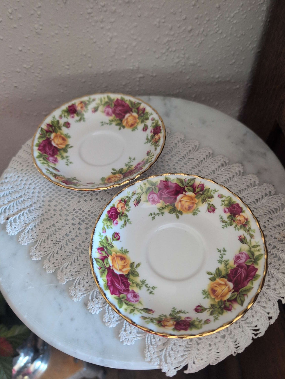 Royal Albert Old Country Roses Saucer Pair 1962 Royal Doulton