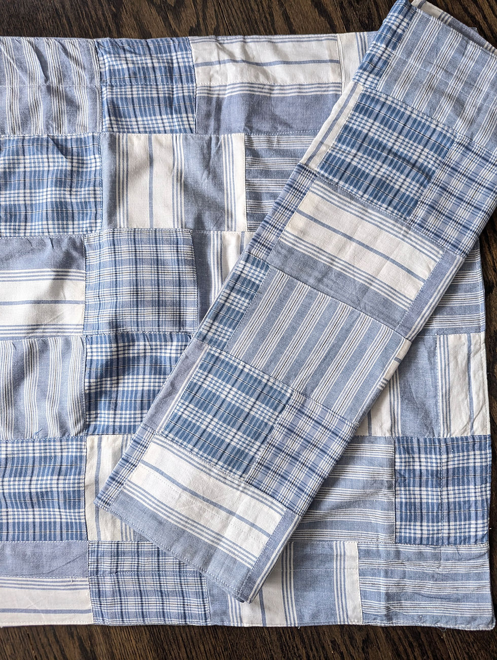 Thumbnail: Ralph Lauren Indigo Gracie Chambray Patchwork Standard Sham Pair