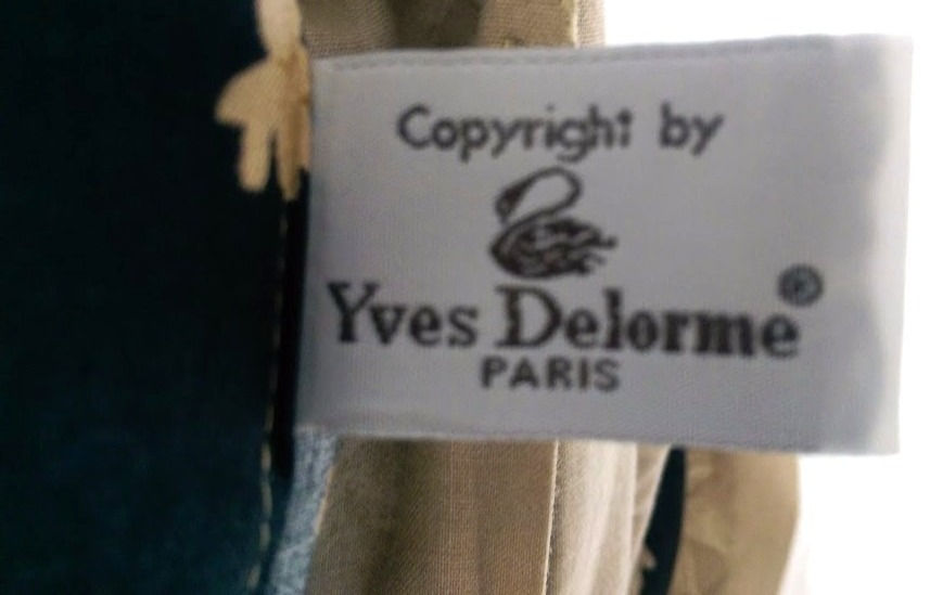 Thumbnail: Yves Delorme King Duvet Cover French Reversible Tan Floral 104in