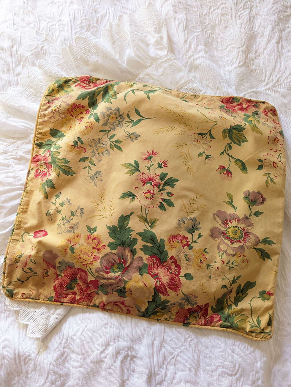 Ralph Lauren Doeskin Floral Pillow Cover 16in Cotton Rare!