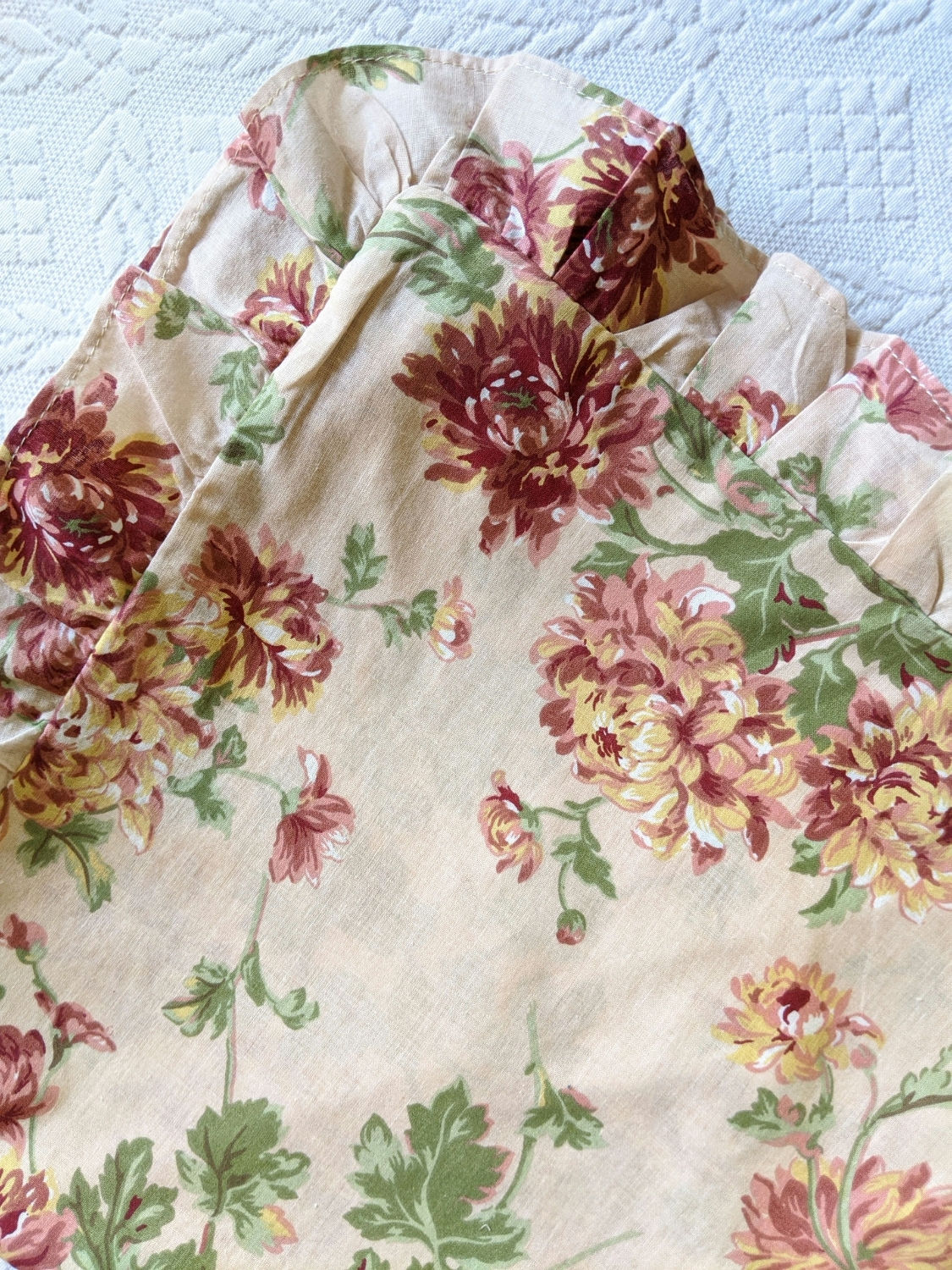 Floral Cotton Euro Sham Pair Ruffled Cotton