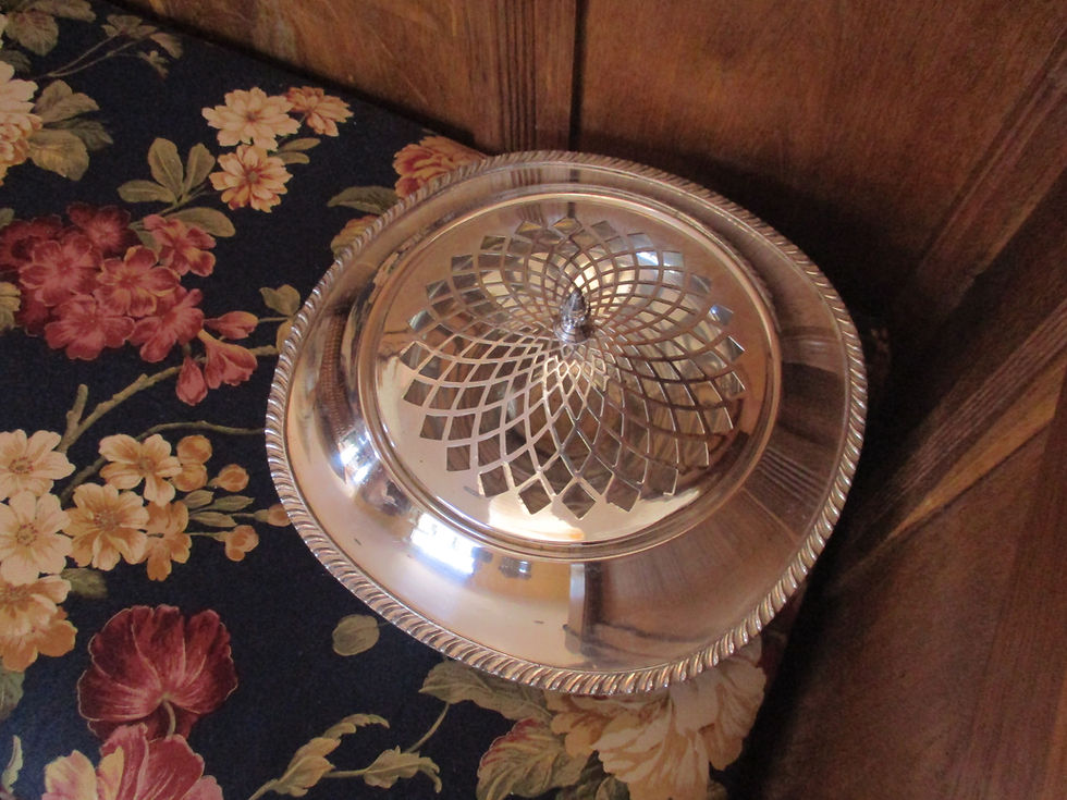 Thumbnail: Silverplate Centerpiece Bowl with Flower Frog