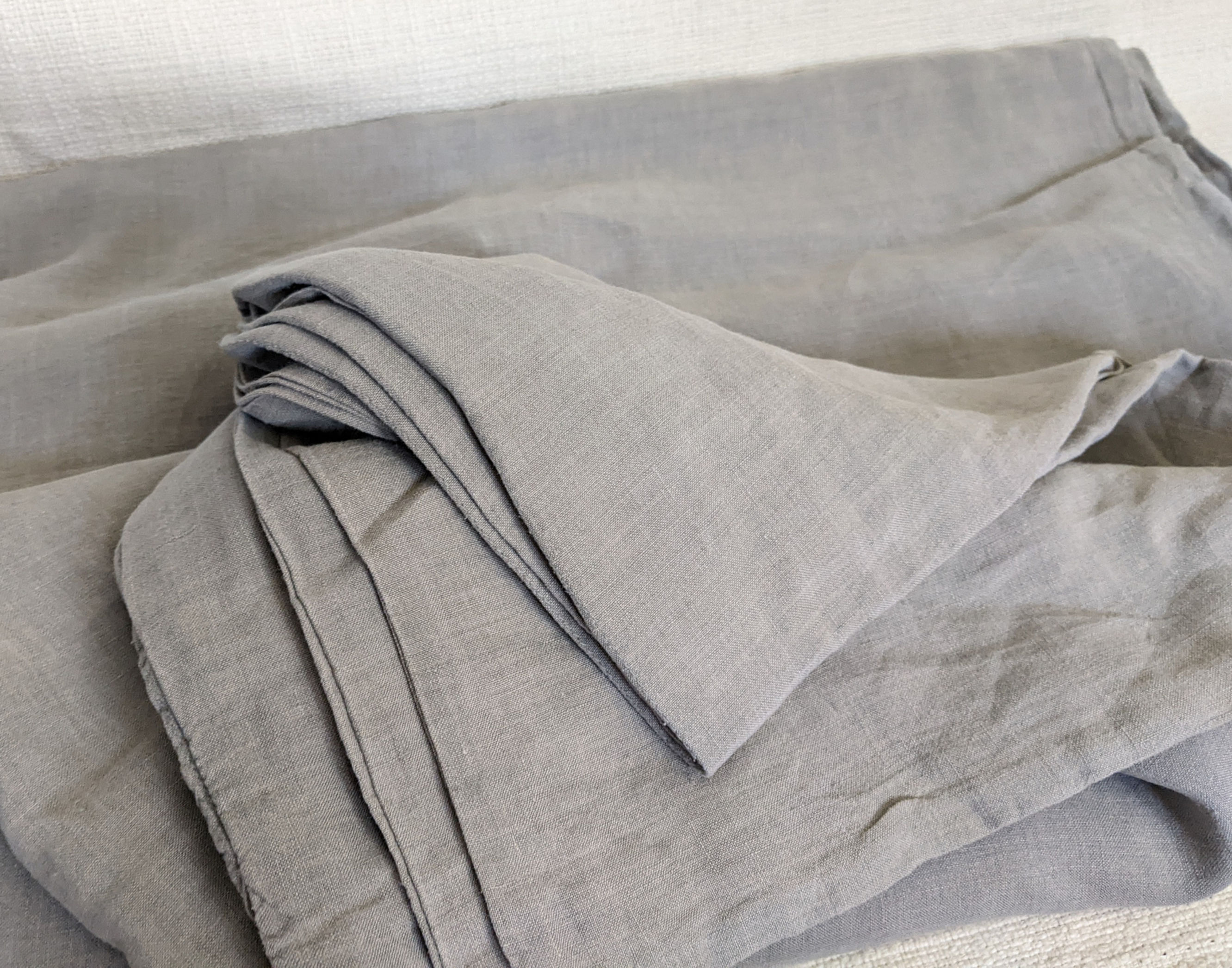 Restoration Hardware Full Queen Duvet Cover Gray Stonewashed Belgian Linen
