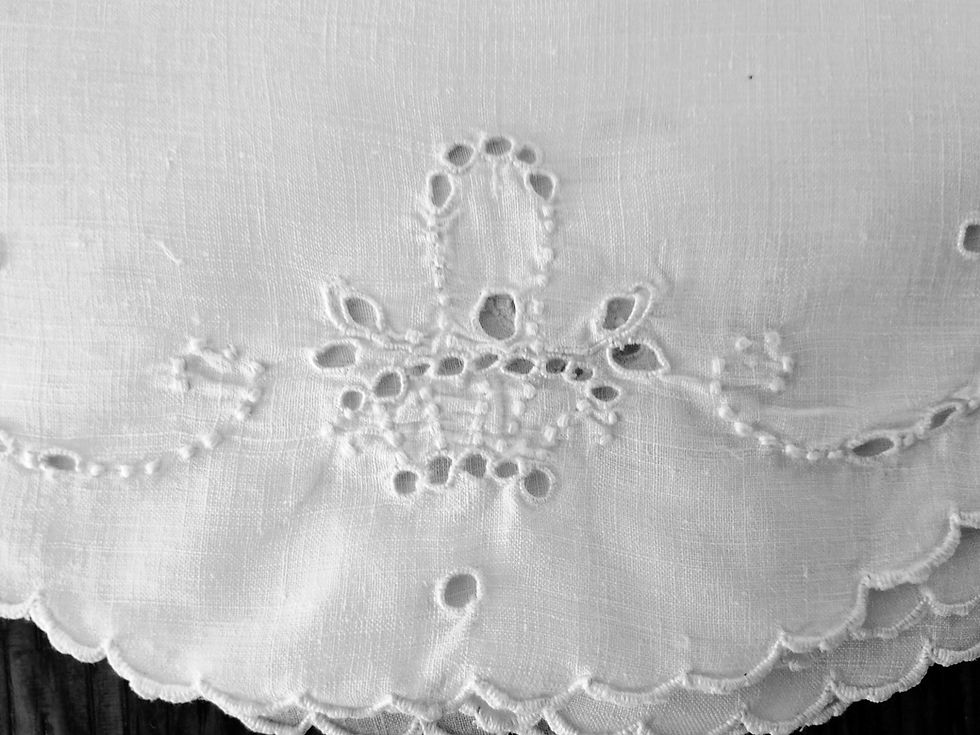 Thumbnail: Vintage Doily Set Four 9inch Rounds Embroidered Baskets