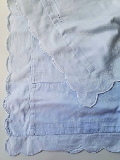 Thumbnail: Schweitzen Linens Made in Italy King Flat Sheet Shams Blue Floral