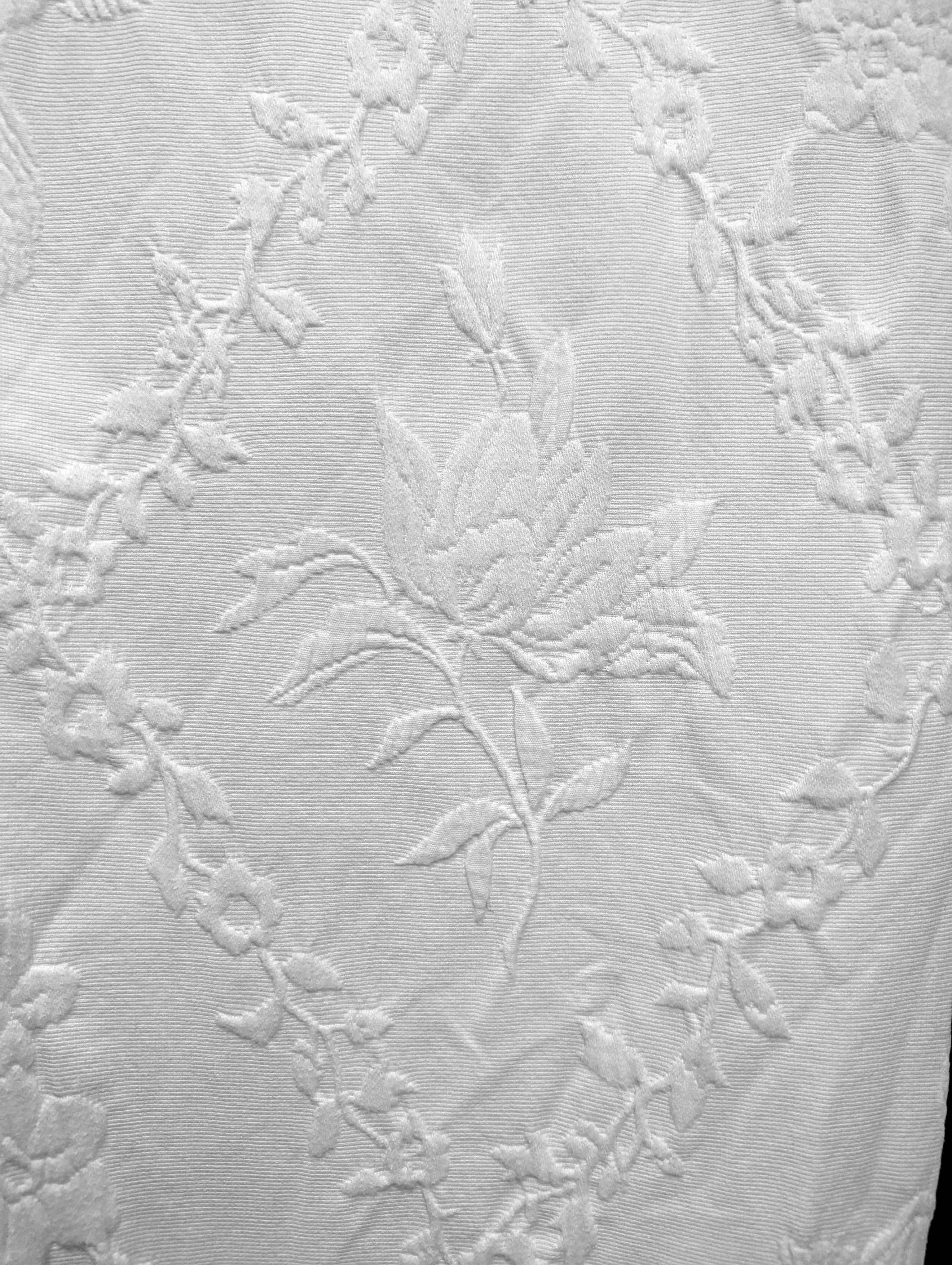 Matelasse Queen Cover White Portugal Floral Design 94x90