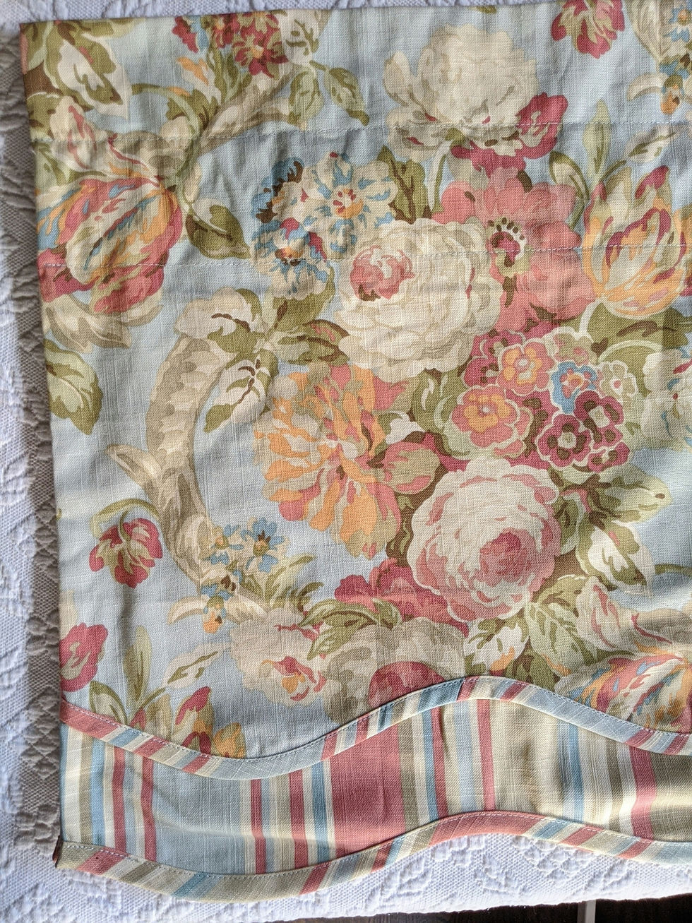 Thumbnail: Waverly Spring Bling Floral Striped Valance 21in x 52in