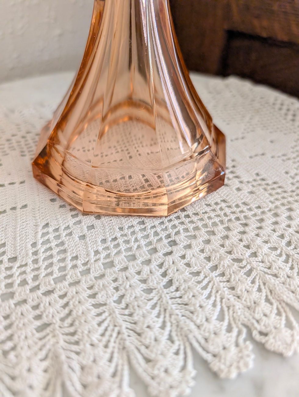 Thumbnail: Fostoria Virginia Pink Candlestick 6in Vintage