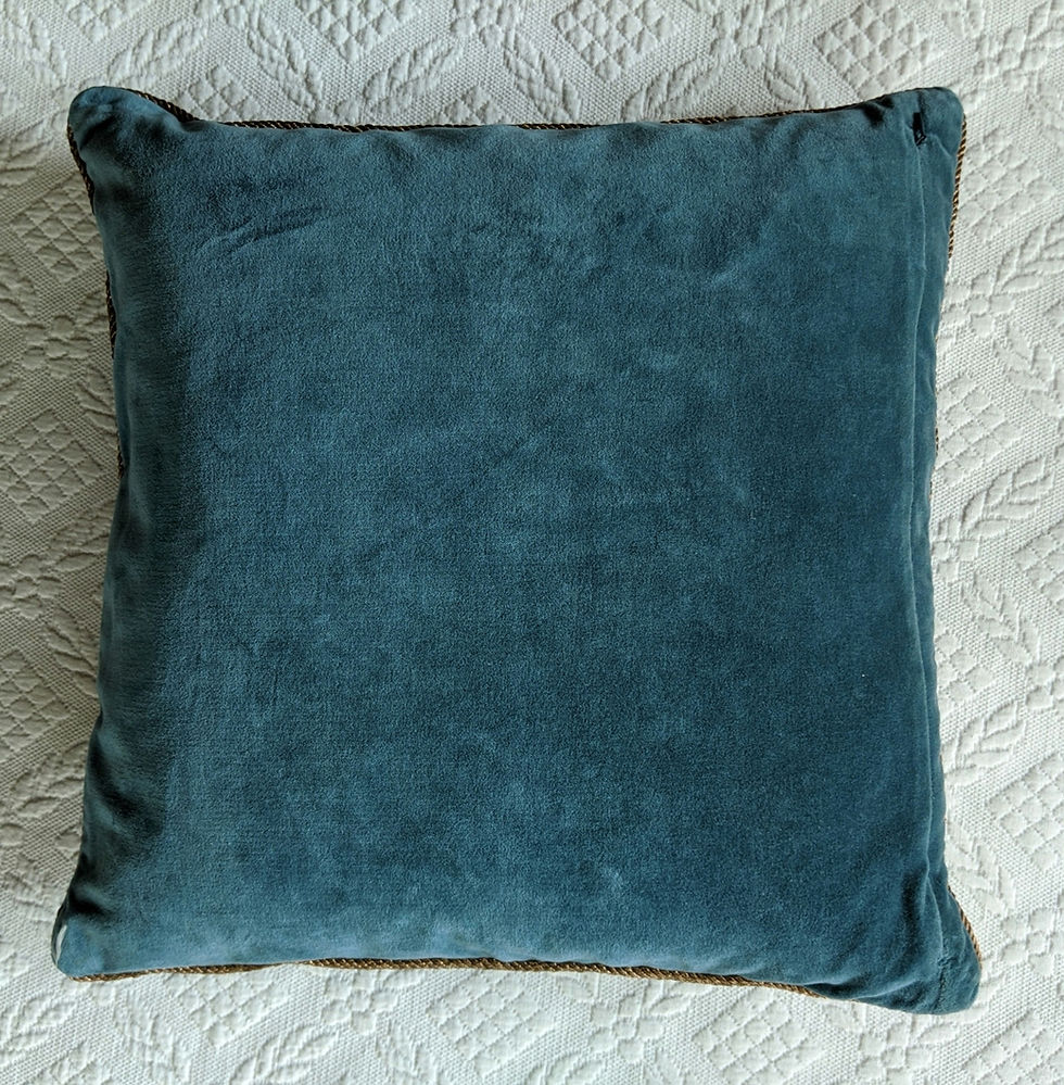 Thumbnail: Ralph Lauren Village Terrace Mews Embroidered Blue Velvet Pillow