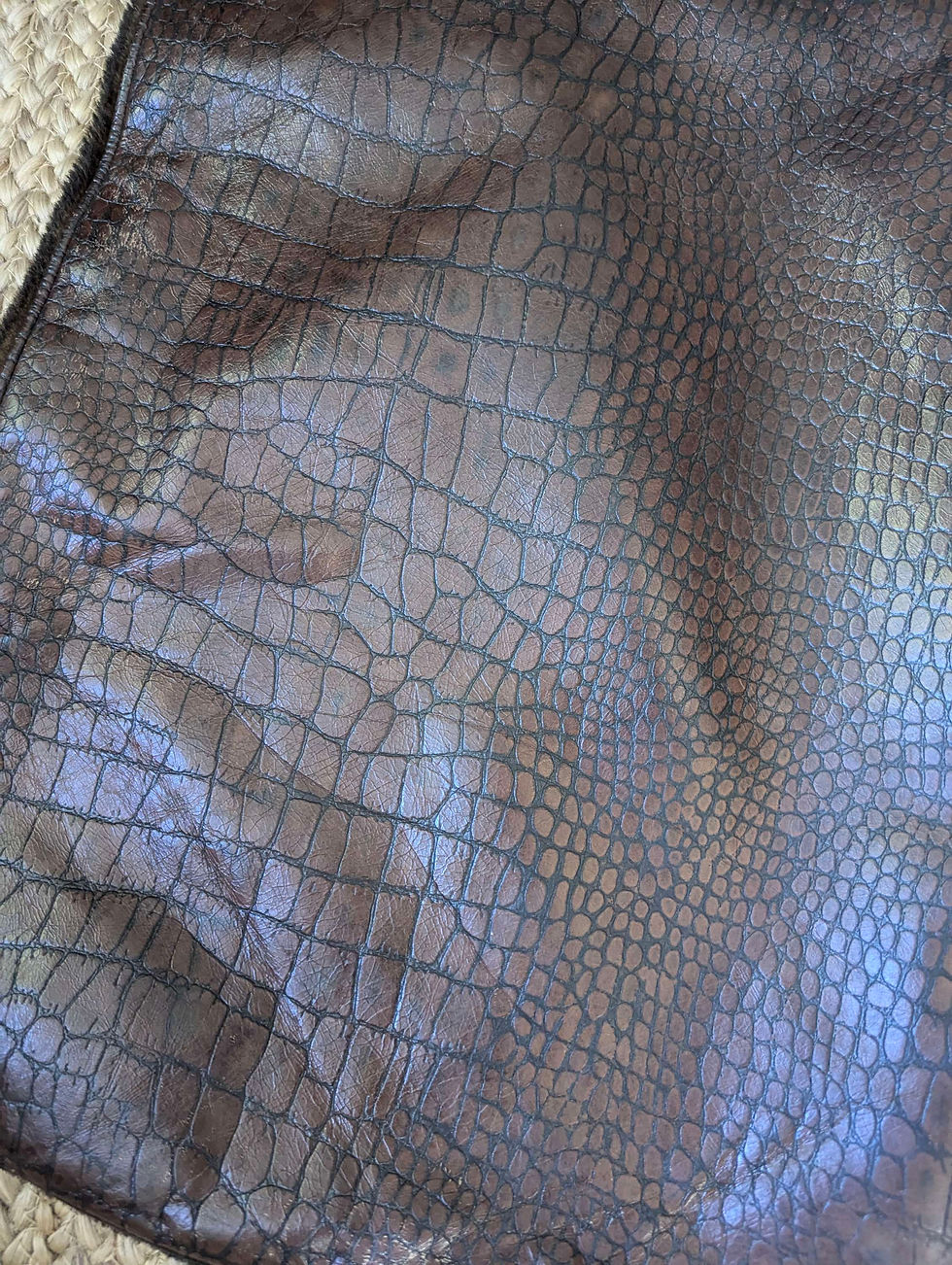 Leather+Faux Fur Brown Throw Pillow Cover Zip 20x20in