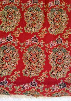 Pottery Barn Greta Red Paisey Full Duvet Cover Cotton Linen Blend