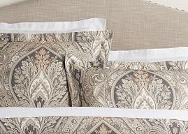 Pottery Barn Anton Paisley Gray Multicolor Euro Sham Set of 3