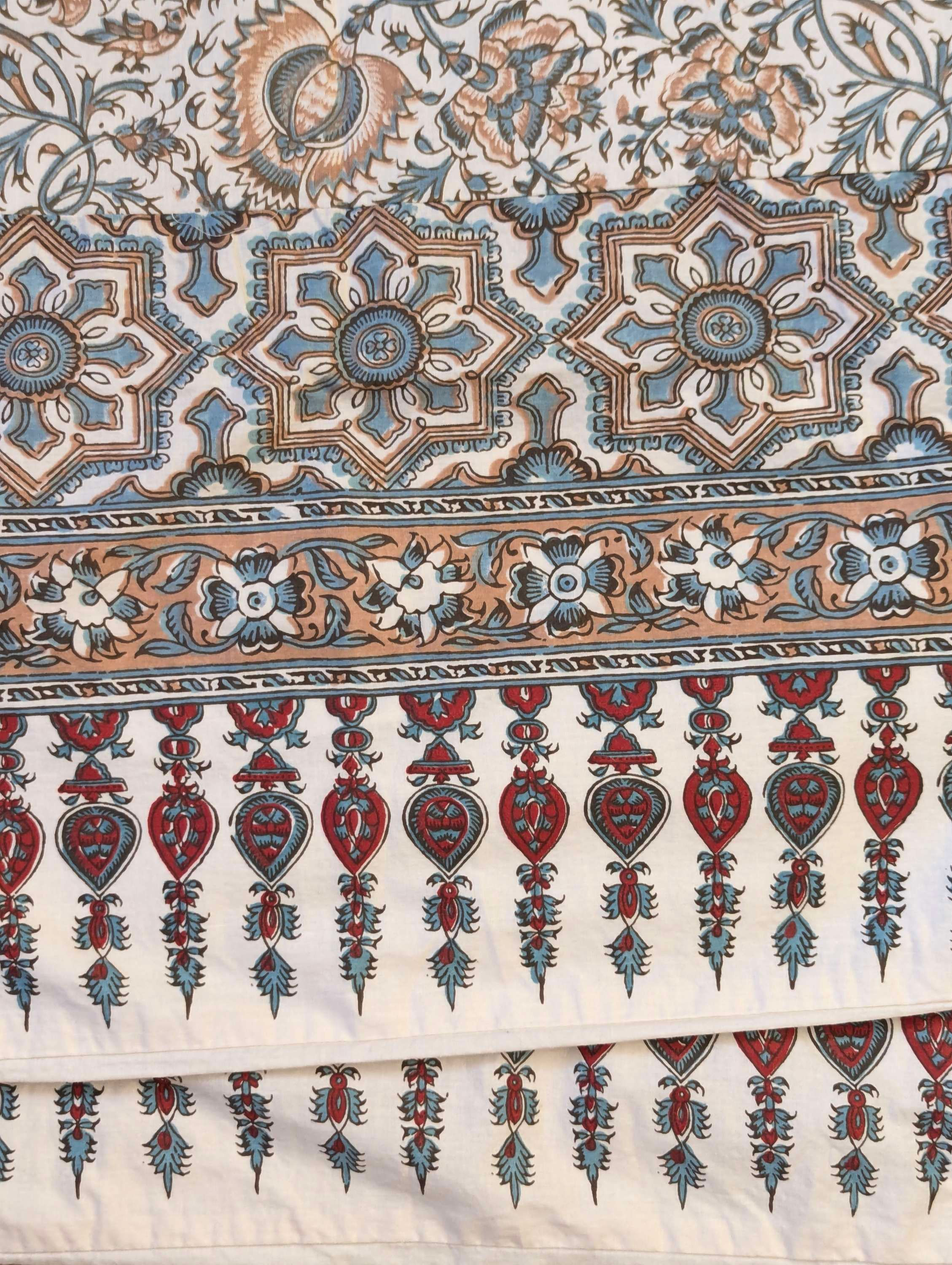 Pottery Barn Selena Kalamkari Medallion Block Print KING Sham Pair Boho