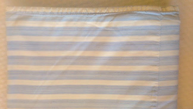 Thumbnail: Crate and Barrel Cotton Queen Flat Sheet Blue White Shirting