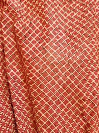 CHAPS Elizabeth Queen Bed Skirt Red/Tan Plaid 15" Deep