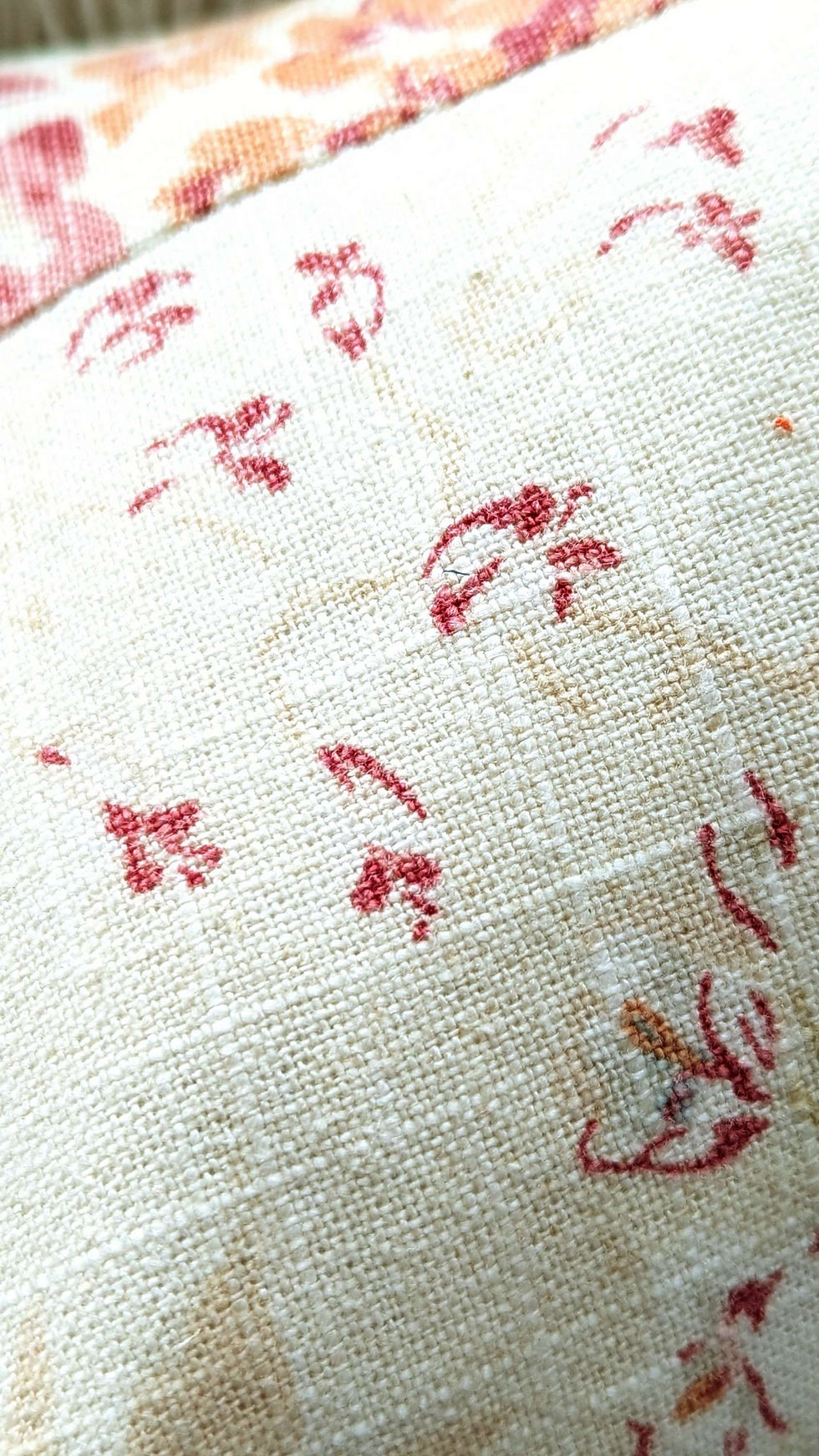 Thumbnail: Ballad Bouquet Waverly Throw Pillow Floral  Cream Red Blue Feather Insert