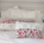 Vintage Custom Pillow Tulips Red Pink Gray 17x11in Upcycled