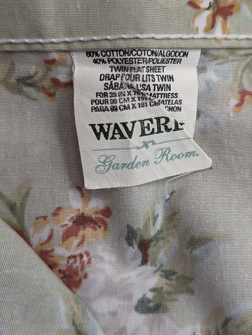 Thumbnail: Waverly Carolina Garden Room Twin Sheet Set Flat Fitted Pillowcase Cotton Blend
