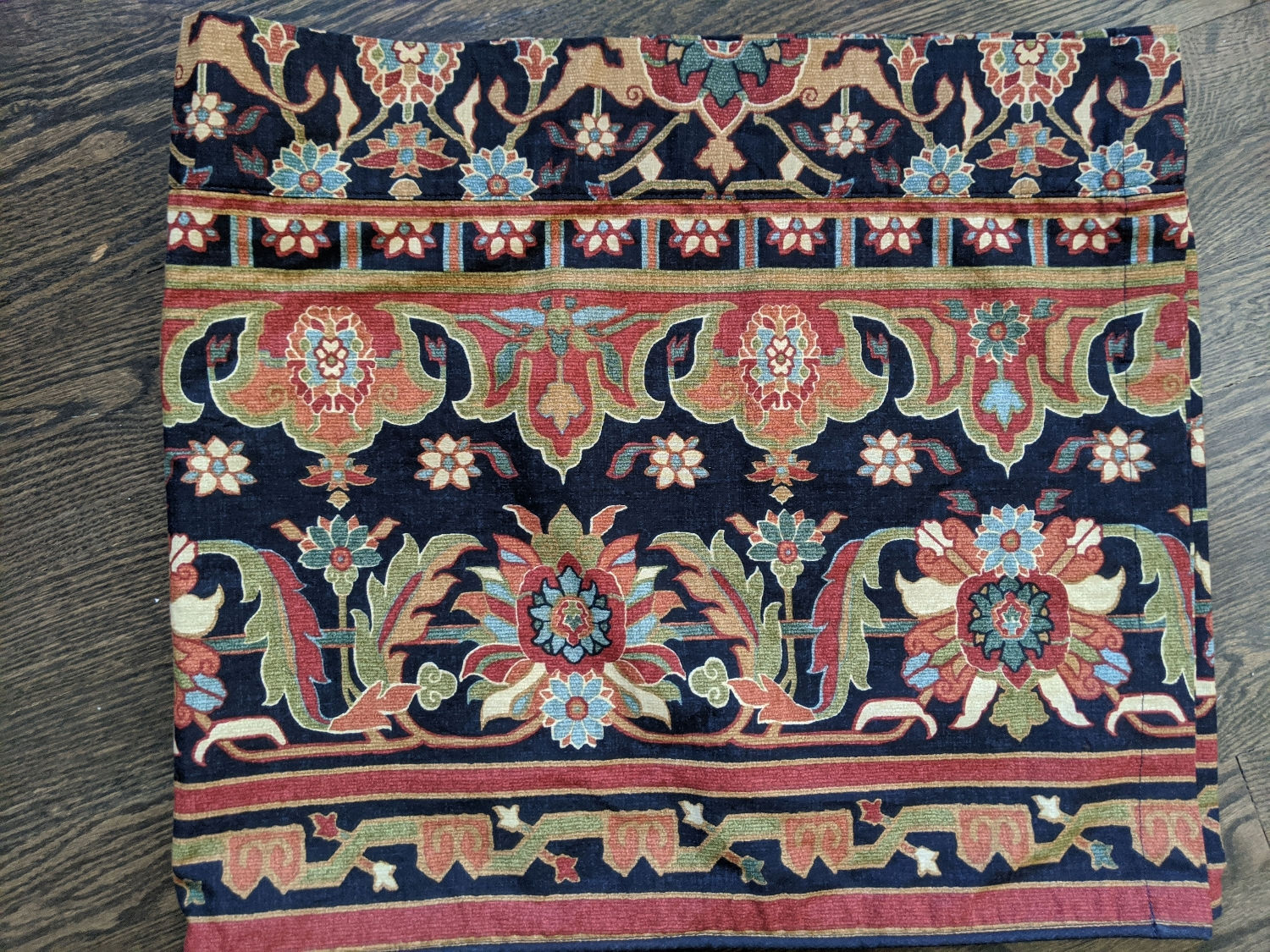 CHAPS Ralph Lauren Brompton Hall Valance Navy Print 17 x 78