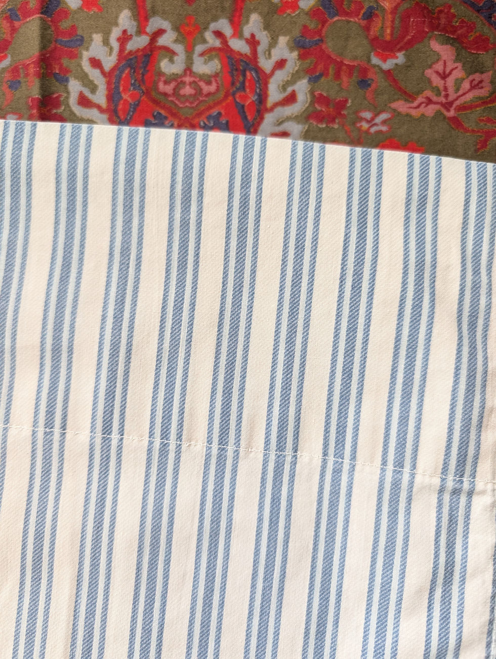 Thumbnail: Ralph Lauren Claudine Twin Flat Sheet Blue Striped French Country