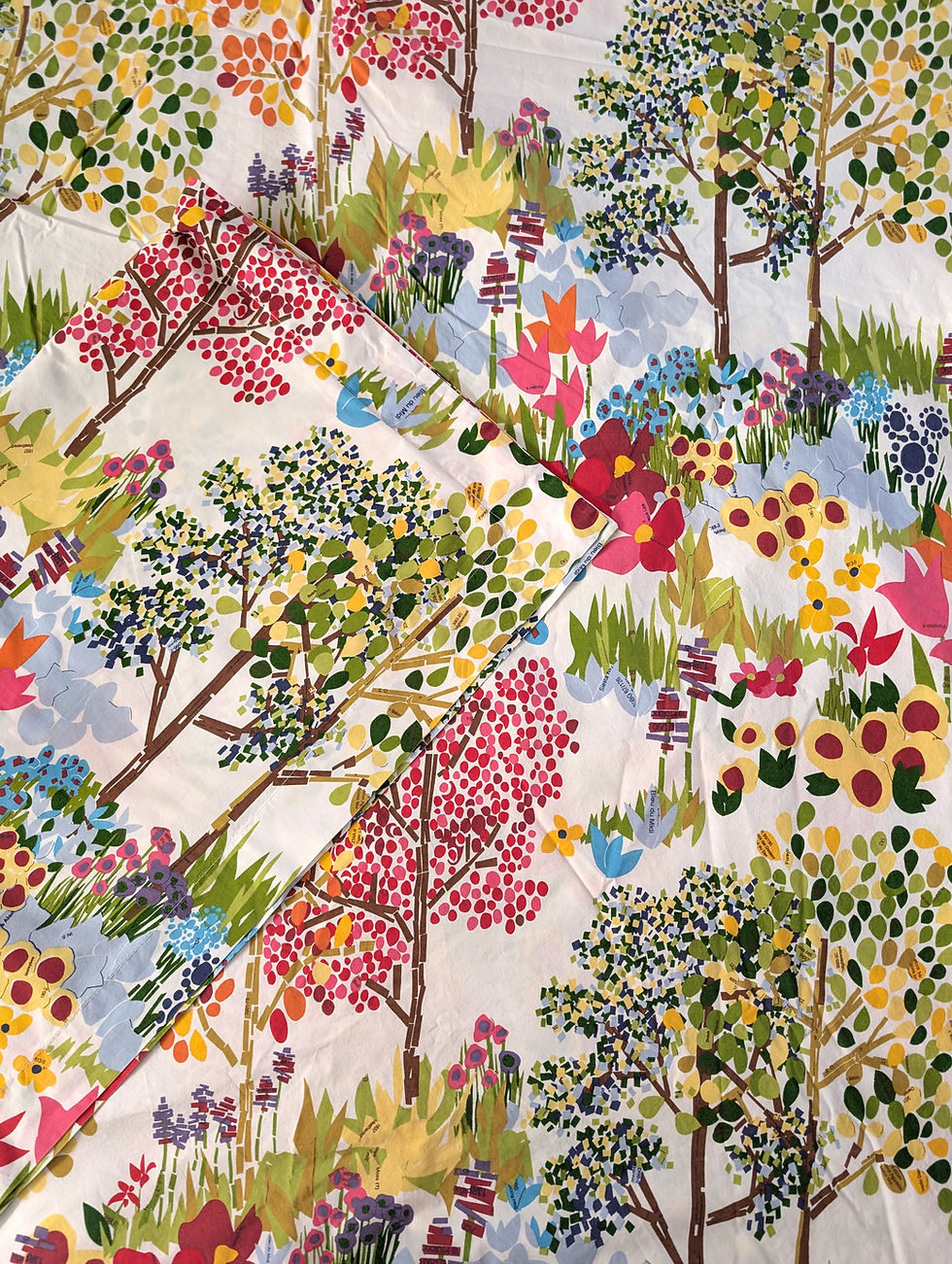 Pottery Barn Queen Duvet Sham Woodland Tree Paint by Number Organic Cotton