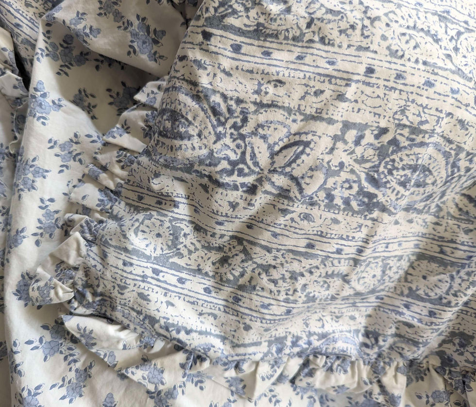 Rachel Ashwell Simply Chic Floral Indigo Blue Queen Full Comforter 2013