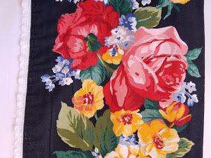 Thumbnail: Ellen Tracy  Fieldcrest Queen Flat sheet Floral Eyelet Trim Black Pinks