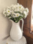 Mercer Pottery Ironstone White China Pitcher Antique 13in Tall