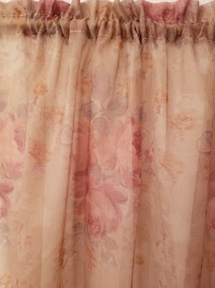 Thumbnail: Floral Sheer Curtain Panel 58 x 84 Pinks Gold Lavender Green