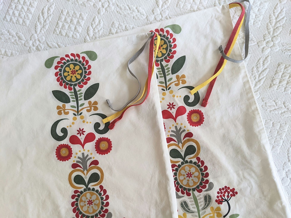 Thumbnail: Ikea Akerkulla Full Duvet Cover 79 x 79 Sham Pair Swedish  Country