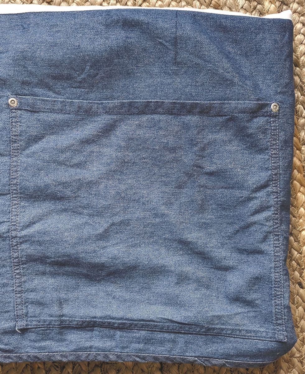 Thumbnail: Nautica Blue Denim Full Bed Skirt 100% Cotton Tailored 15in Drop