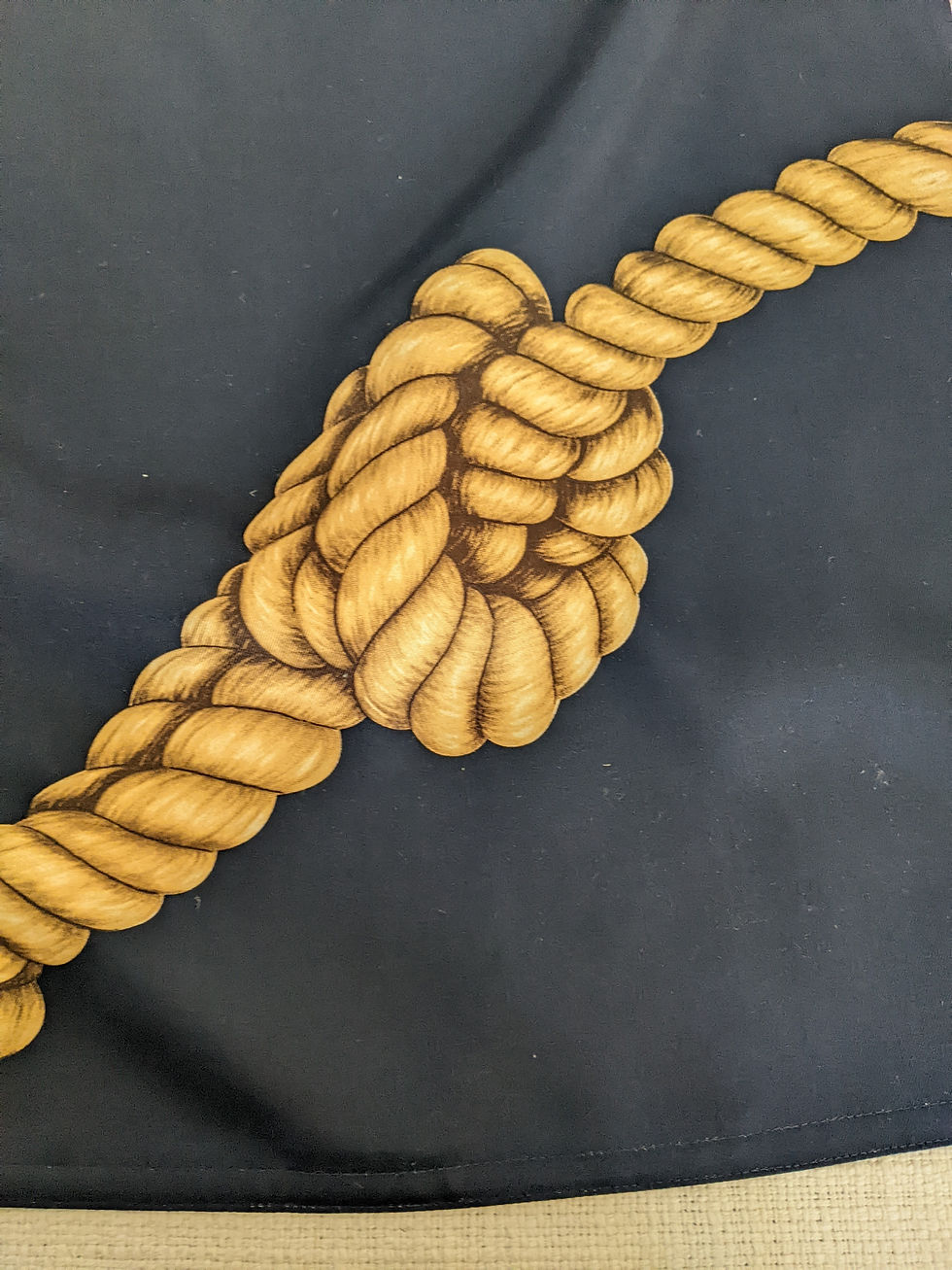 Williams Sonoma Home Navy Silk Pillow Cover Nautical Rope