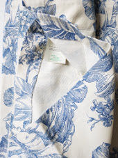 Thumbnail: Waverly Valance Garden Toile Floral Cream Blue Cotton