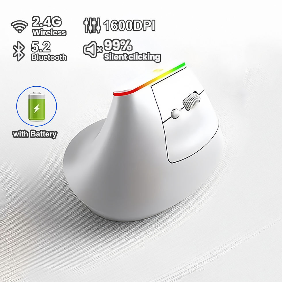 Thumbnail: RGB Vertical Mouse 2.4G Wireless Mouse Dual Mode Bluetooth Mouse Ergonomic Mouse