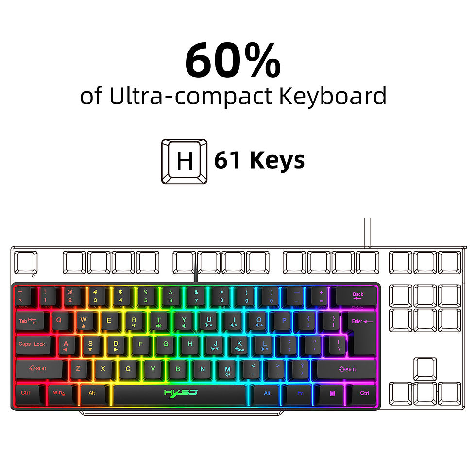 Thumbnail: 61-Key RGB Gaming Membrane Keyboard with Shortcuts