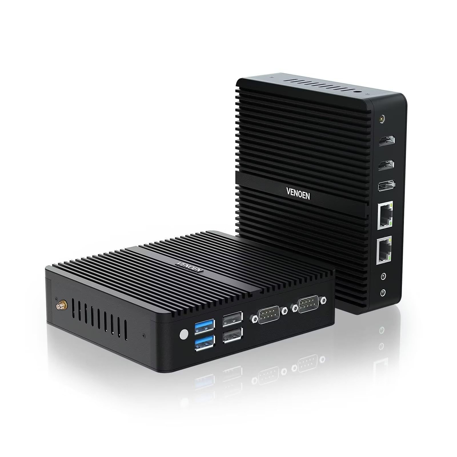 VENOEN Fanless Mini PC Win 11 Pro Industrial PC 12th Gen in-tel J6412 Processor