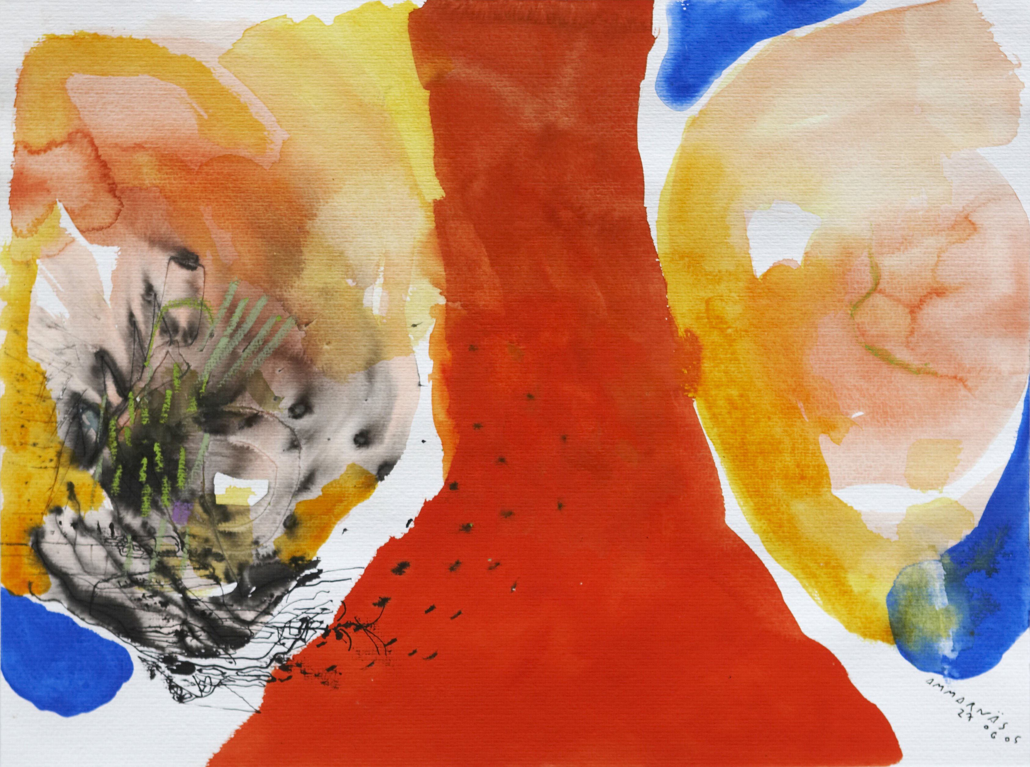 Akvarelbillede Nr. 141, Akvarel, 55 x 75 cm