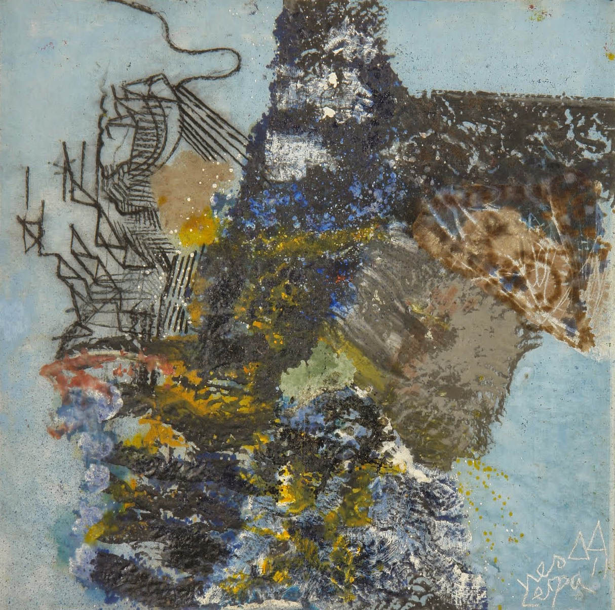 Oliemaleri Nr. 1039, 148 X 150 cm