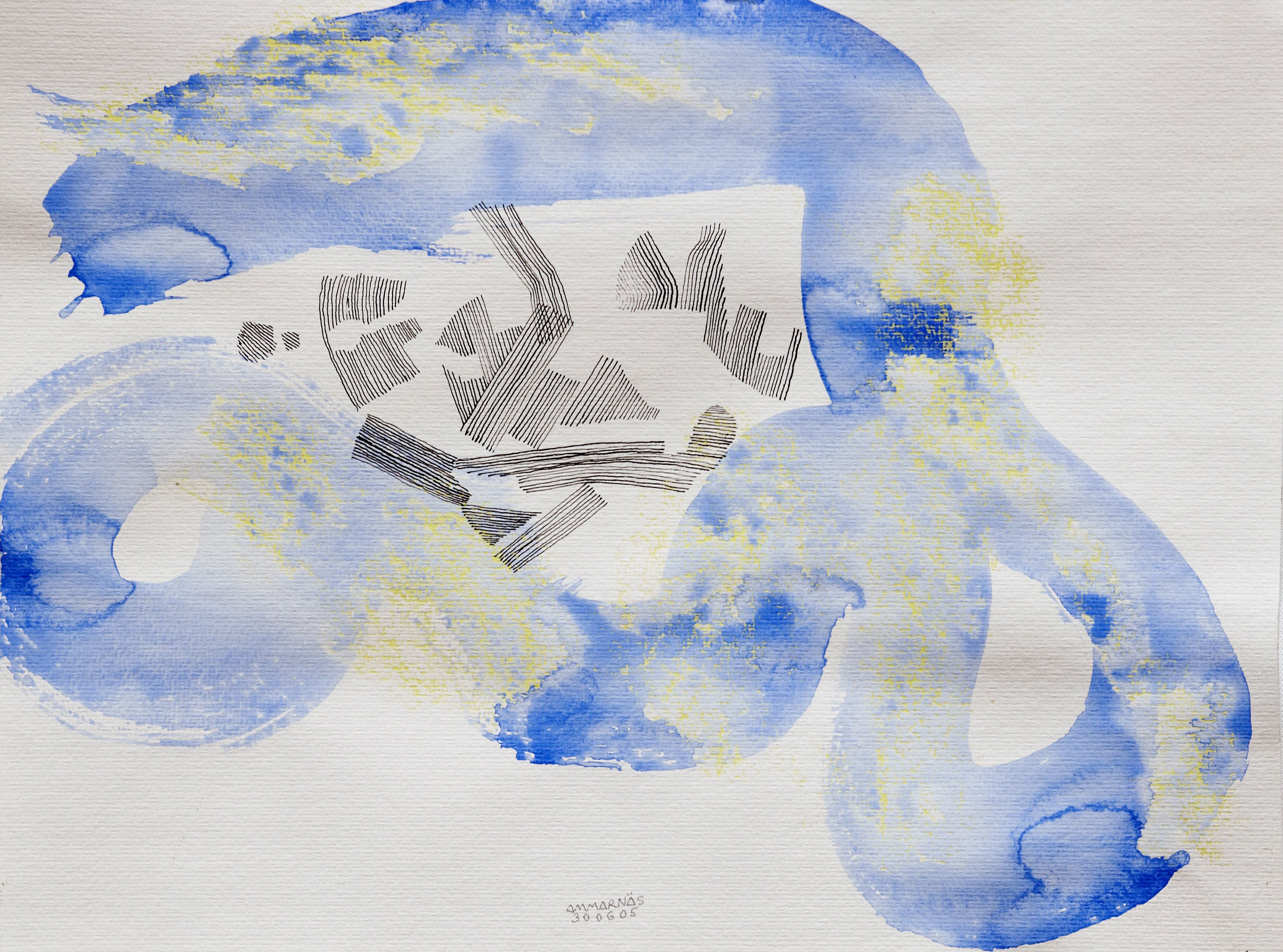 Akvarelbillede Nr. 138, Akvarel, 55 x 75 cm