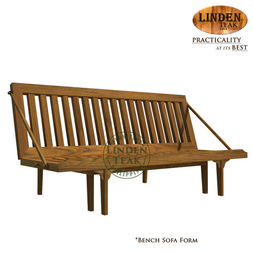 Handcrafted Solid Teak Wood Folding Modern Sofa Bed Frame | Main
