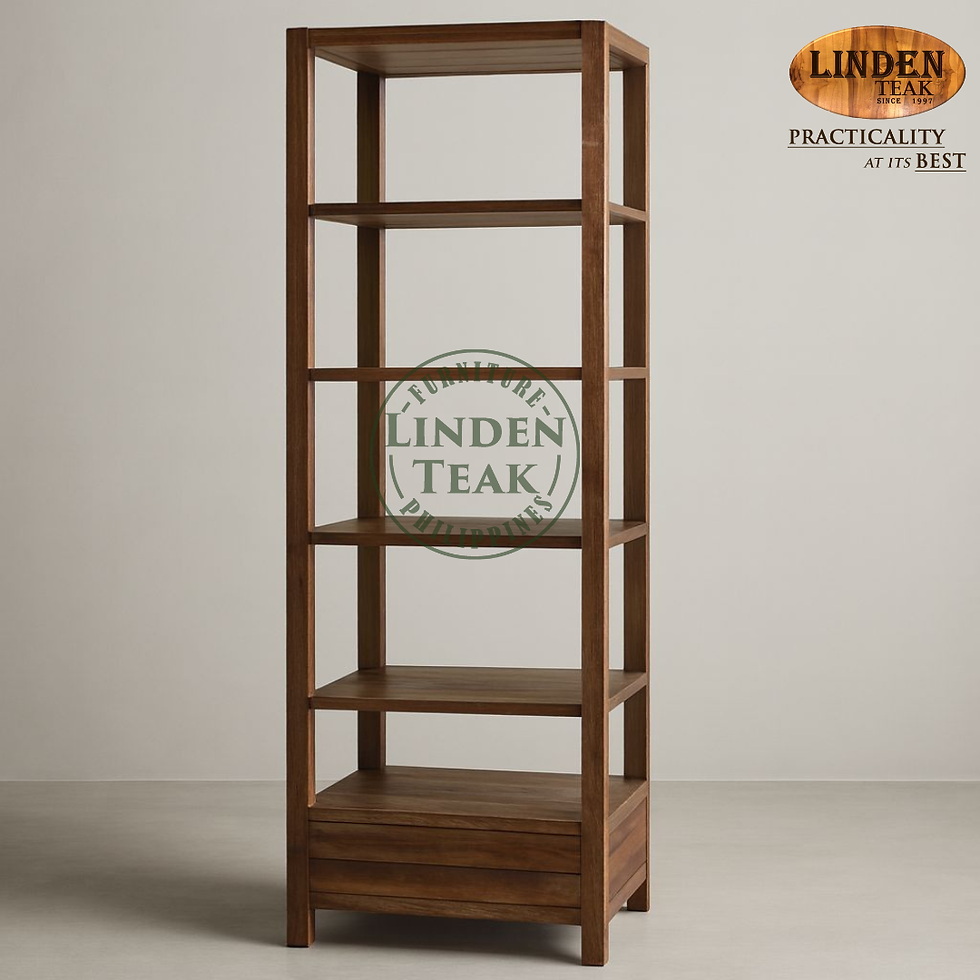 Handcrafted Solid Teak Wood Book Rack Furniture